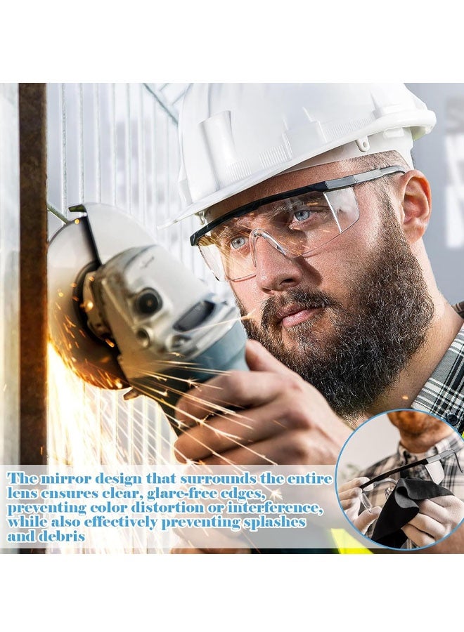 3 Pack Safety Glasses For Men And Women, Scratch Resistant Clear Wraparound Lenses, Adjustable Lab Goggles, UV Protection - Image 5